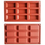 Moule à gâteau - silicone - financier - 9 cavités - antiadhésif - rouge Moule à gâteau - silicone - financier - 9 cavités - antiadhésif - rouge