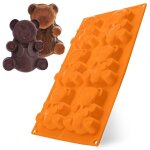 Moule à gâteaux en silicone - orion - 31x18 cm - forme ours - orange - antiadhésif Moule à gâteaux en silicone - orion - 31x18 cm - forme ours - orange - antiadhésif