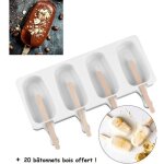 Moule glace sorbet 4 esquimaux magnum silicone qualit superieur sans bpa glace fait maison diy 20 btonnets ...