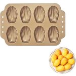 Moule a madeleine metal 8 empreintes 7 * 5cm madeleines en acier antiadhsif - 30 * 20cm (8)