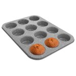 Moule � muffins - orion - grande - acier au carbone - rev�tement en granit - 12 muffins