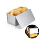 Moule  pain de mie avec couvercle 34x14x12 cm en aluminium antiadhsif pour une cuisson uniforme du ...