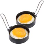 Moule de patisserie2 anneaux  ?ufs acier inox - poignes pliables pour ?ufs pochs