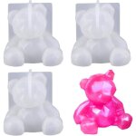 Moule de patisserielot de 3 moules ours en rsine 3d pour savon et diy