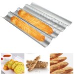 Moule de patisseriemoule à baguette perforé en silicone pour cuisson de baguettes françaises Moule de patisseriemoule à baguette perforé en silicone pour cuisson de baguettes françaises