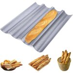 Moule perforé antiadhésif pour baguettes cuisson du pain français design pour 4 pains adapté pour un ... Moule perforé antiadhésif pour baguettes cuisson du pain français design pour 4 pains adapté pour un ...