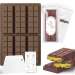 Moule à chocolat - diaxilu - silicone flexible - 6 tablettes - kit complet avec autocollants Moule à chocolat - diaxilu - silicone flexible - 6 tablettes - kit complet avec autocollants