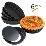 Moule  tarte 6pcs moules  quiche antiadhsifs de moule  tarte  fond amovible moule  tarte cannel ...