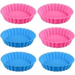 Moules  tartelettes ronds en silicone antiadhsifs pour mini gteaux tartelettes quiches geles 6 pices ...
