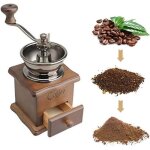 Moulin � caf� manuel - xvx - r�tro en bois et fonte - mouture r�glable - 175 x 105 x 105 cm