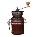 Moulin de cuisine manuel  caf avec pot rond en cramique et meule en cramique rglable granulomtrie ...