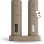 Lars nys�m moulin �lectrique sel & poivre sp�nding ? broyeur c�ramique r�glable rechargeable usb taupe ...
