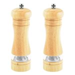 Ensemble de moulins  sel et  poivre - classique - bois - rechargeable - 2 pices - marron