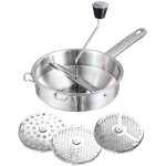 Moulin  pommes de terre rotatif et pure en acier inoxydable avec 3 disques de broyage perfors idal ...