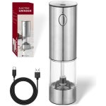 Moulin à sel et à poivre électrique mécanisme de broyage réglable en continu rechargeable par usb avec ... Moulin à sel et à poivre électrique mécanisme de broyage réglable en continu rechargeable par usb avec ...