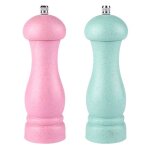 Moulin � sel et � poivre - gigicial - lot de 2 - bois - noyau en c�ramique - rechargeable