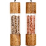 Moulin  sel et poivre - 20 cm - bois et acrylique - rotor en cramique - rglable