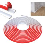 Moulure quart de rond tpe autocollante 5 m blanc 12 mm x 9 mm pour bord carrelage plinthe coin mural ...