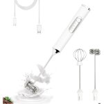 Mousseur  lait lectrique avec 2 fouetsrglable en 3 vitessesmousseur de lait rechargeable usb pour ...