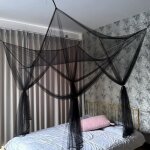 Moustiquaire lgant rideau  baldaquin en dentelle baldachin netting quarto portes pour lit double king ...