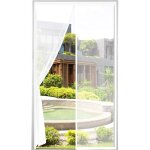 Moustiquaire paisse rideau magntique pour porte de balcon de cave et de terrasse blanc 120 x 220 cm ...