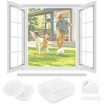 Moustiquaire fen�tre - diy - 110x130 cm - blanc - adh�sif - ajustable