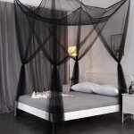 Moustiquaire de lit double moustiquaire noir simple detrideau de lit  baldaquin - 190 x 210 x 240 cm ...