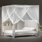 Moustiquaire de lit double szhtfx - anti - insectes 4 portes universelle pour intrieur et extrieur ...