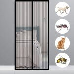 Moustiquaire magntique pour porte 120 x 250 cm (47 x 98 pouces) rideau de porte magntique enroulable ...