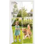Moustiquaire porte 120x220cm fibre verre - aimants puissants / auto - ferm (blanc)