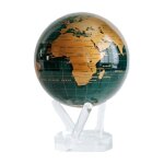 Mova globe vert �meraude & or classique (45) avec base rotatif � �nergie solaire d�coration �ducation ...