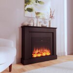 Mpc camillo cadre de cheminee noir bois mdf pour insert electrique de 60 cm Mpc camillo cadre de cheminee noir bois mdf pour insert electrique de 60 cm