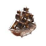 Puzzle 3d - mr playwood - bateau pirate - bois - 156 pi�ces - 14 ans et plus
