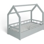 Ms factory lit enfant bb avec un matelas maison 70x140 cm - lit en massif cabane - style scandinave ...