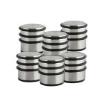 Msv lot de 6 blocs stop portes solide en inox & caoutchouc