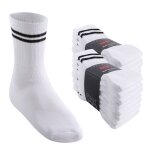 Mt chaussettes de sport et loisir pour femmes et hommes (16 paires) ? chaussettes de tennis ? blanc rayures ...