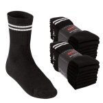 Mt chaussettes de sport et loisir pour femmes et hommes (16 paires) ? chaussettes de tennis ? noir rayures ...