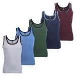 Mt débardeurs pour homme (lot de 5) ? marcels en coton fin côtelé ? style chiné - mix classique Mt débardeurs pour homme (lot de 5) ? marcels en coton fin côtelé ? style chiné - mix classique