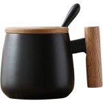 Mug en c�ramique avec couvercle et cuill�re tasse � caf� / th� tasse � lait tasse � boire pour hommes ...