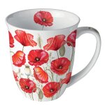 Mug coquelicots en porcelaine fine 400 ml