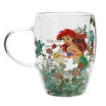 Mug disney mug en verre ariel decoratif floral