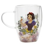 Mug disney mug en verre blanche neige decoratif floral