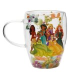 Mug disney mug en verre princesses decoratif floral