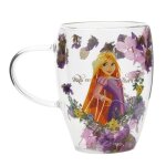 Mug - disney - mug en verre raiponce decoratif floral