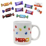 Mug merci garni de 20 chocolats milka kinder & c�l�brations id�e cadeau original remerciements