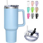 Mug isotherme avec 2 - en - 1 couvercle 1200ml thermos caf avec paille et poigne tasse isotherme en ...