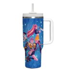 Mug isotherme avec 2 - en - 1 couvercle 1. 2l thermos caf avec paille et poigne imprim dmon kpop ...
