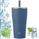 Mug isotherme avec paille pour bureau zojirushi sx - ha72h - am 720 ml bleu marine