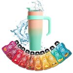 Mug isotherme avec paille et poign�e 1. 2l xxl en inox + 10 sticks bol�ro 9g id�al pour le sport le bureau ...