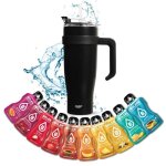 Mug isotherme avec paille et poigne + 10 sticks bolro 9g mug nomade 1. 2l xxl en inox - idal pour ...